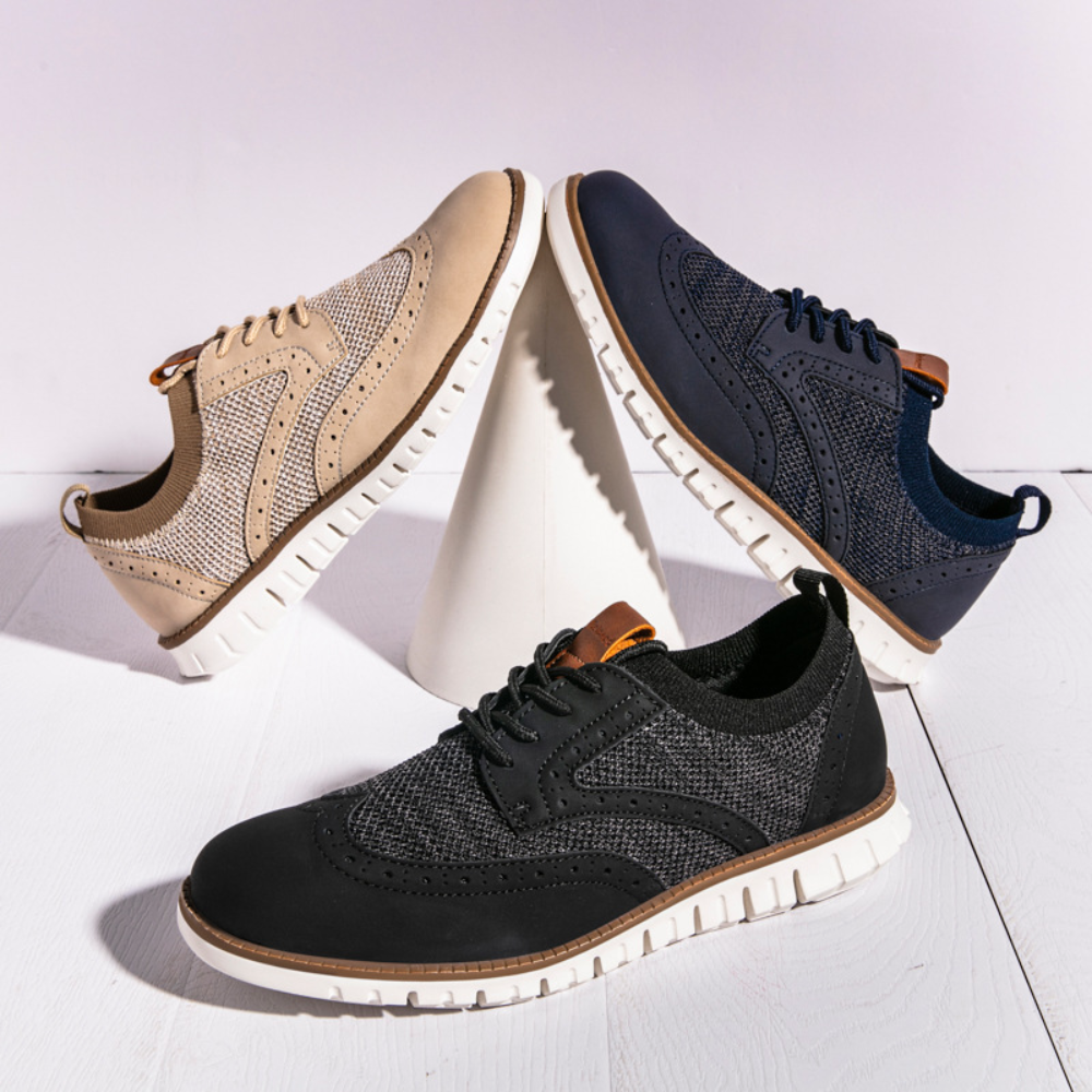 Chaussures homme de ville, aérées, bleu foncé, beige ou noir