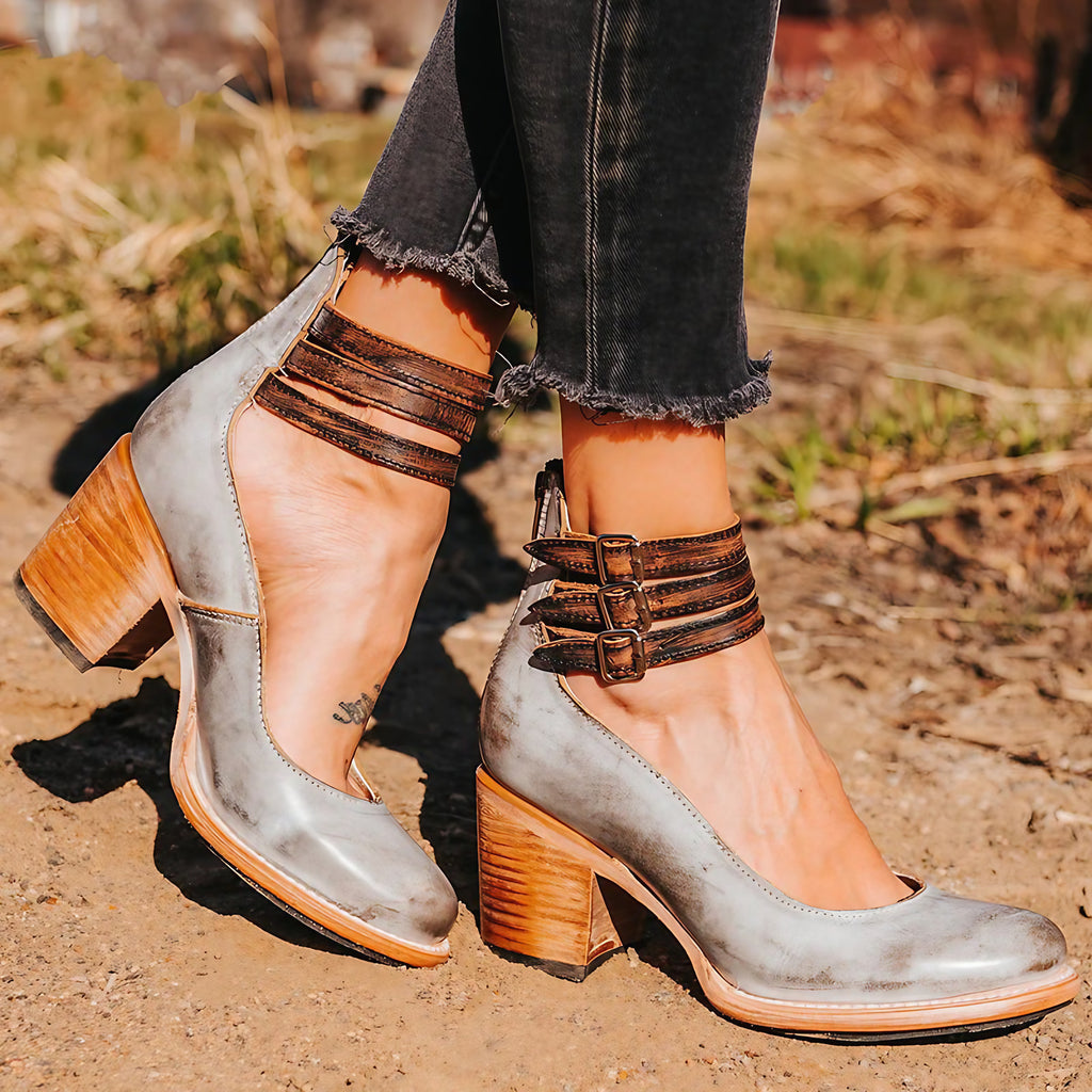 Chaussures à talon femme, semelle rembourrée, du 34 au 42, gris