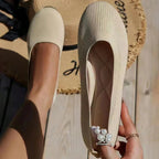 Chaussures orthopédiques femme pieds larges, à enfiler, aérées, beige