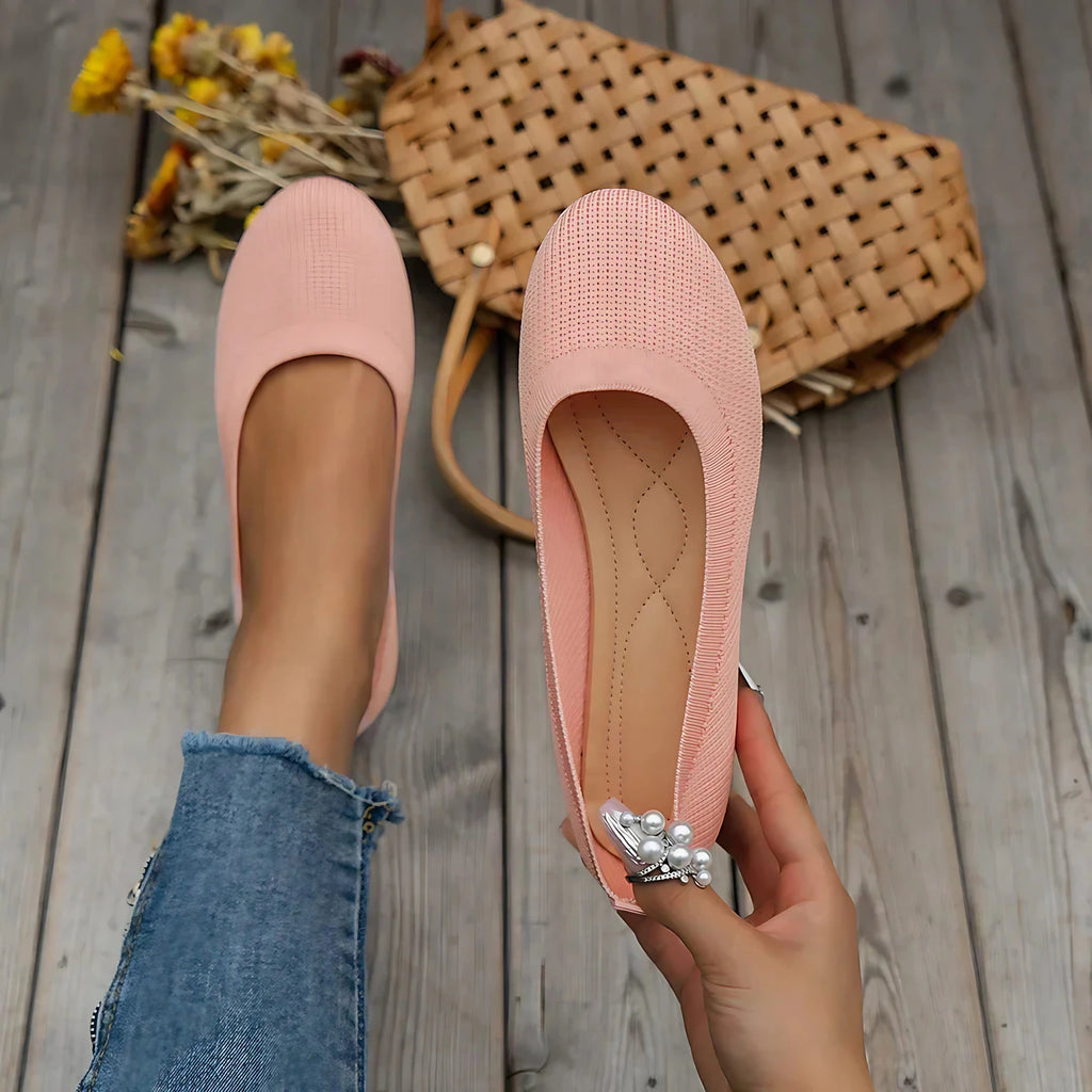 Chaussures orthopédiques femme pieds larges, à enfiler, aérées, rose