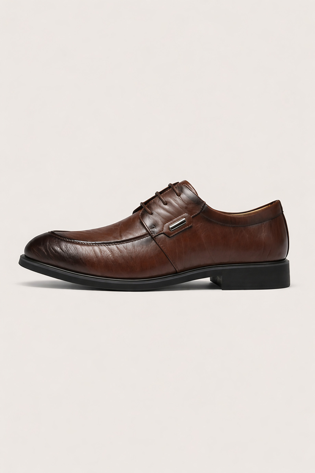 Chaussures habillées homme à lacets, bout lisse, marron ou noir