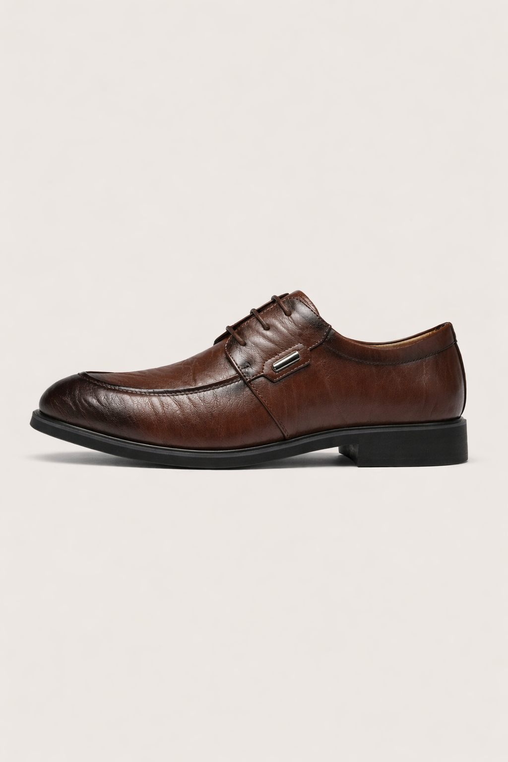 Chaussures habillées homme à lacets, bout lisse, marron ou noir