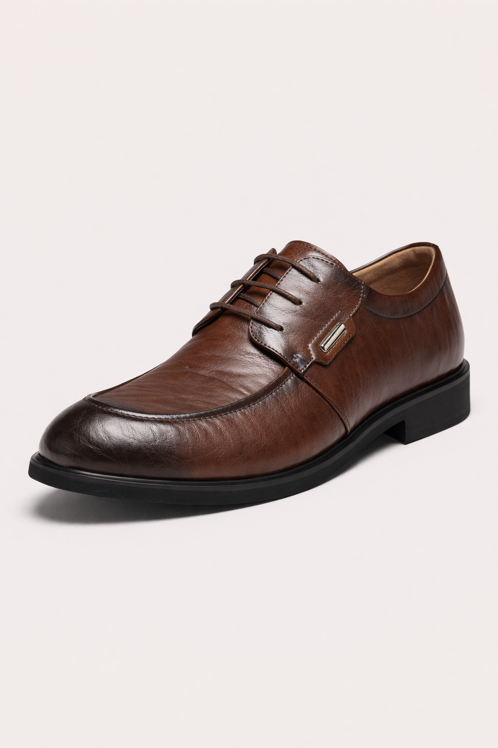 Chaussures habillées homme à lacets, bout lisse, marron ou noir