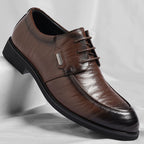 Chaussures habillées homme à lacets, bout lisse, marron ou noir, marron