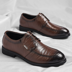 Chaussures habillées homme à lacets, bout lisse, marron ou noir