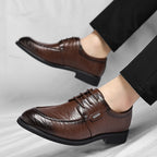 Chaussures habillées homme à lacets, bout lisse, marron ou noir