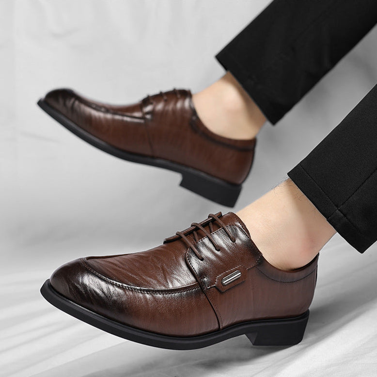 Chaussures habillées homme à lacets, bout lisse, marron ou noir