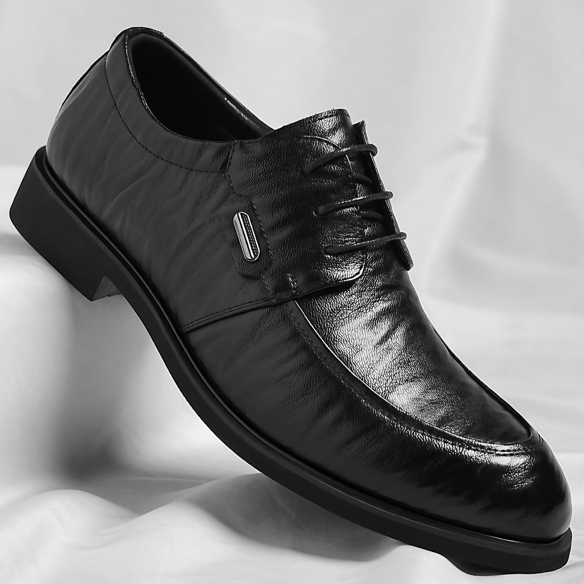 Chaussures habillées homme à lacets, bout lisse, marron ou noir, noir