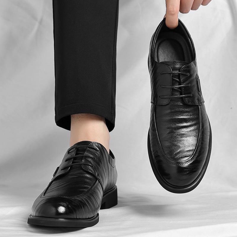 Chaussures habillées homme à lacets, bout lisse, marron ou noir