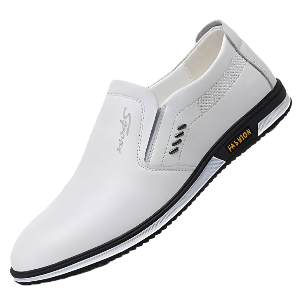 Chaussures habillées homme, tige basse, noir ou blanc, blanc