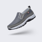 Chaussures orthopédiques homme de marche, semelle ergonomique, gris