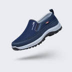 Chaussures orthopédiques homme de marche, semelle ergonomique, bleu