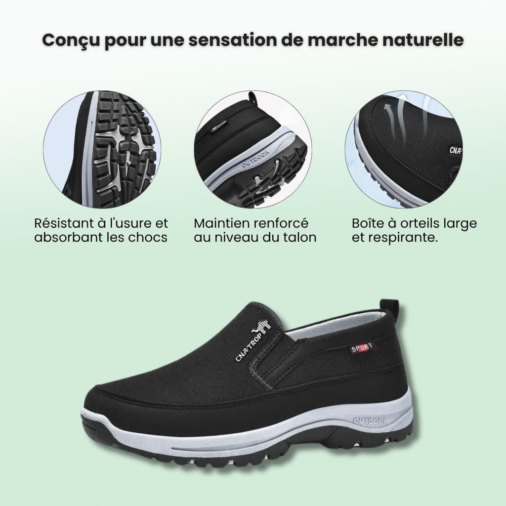 Chaussures orthopédiques homme de marche, semelle ergonomique
