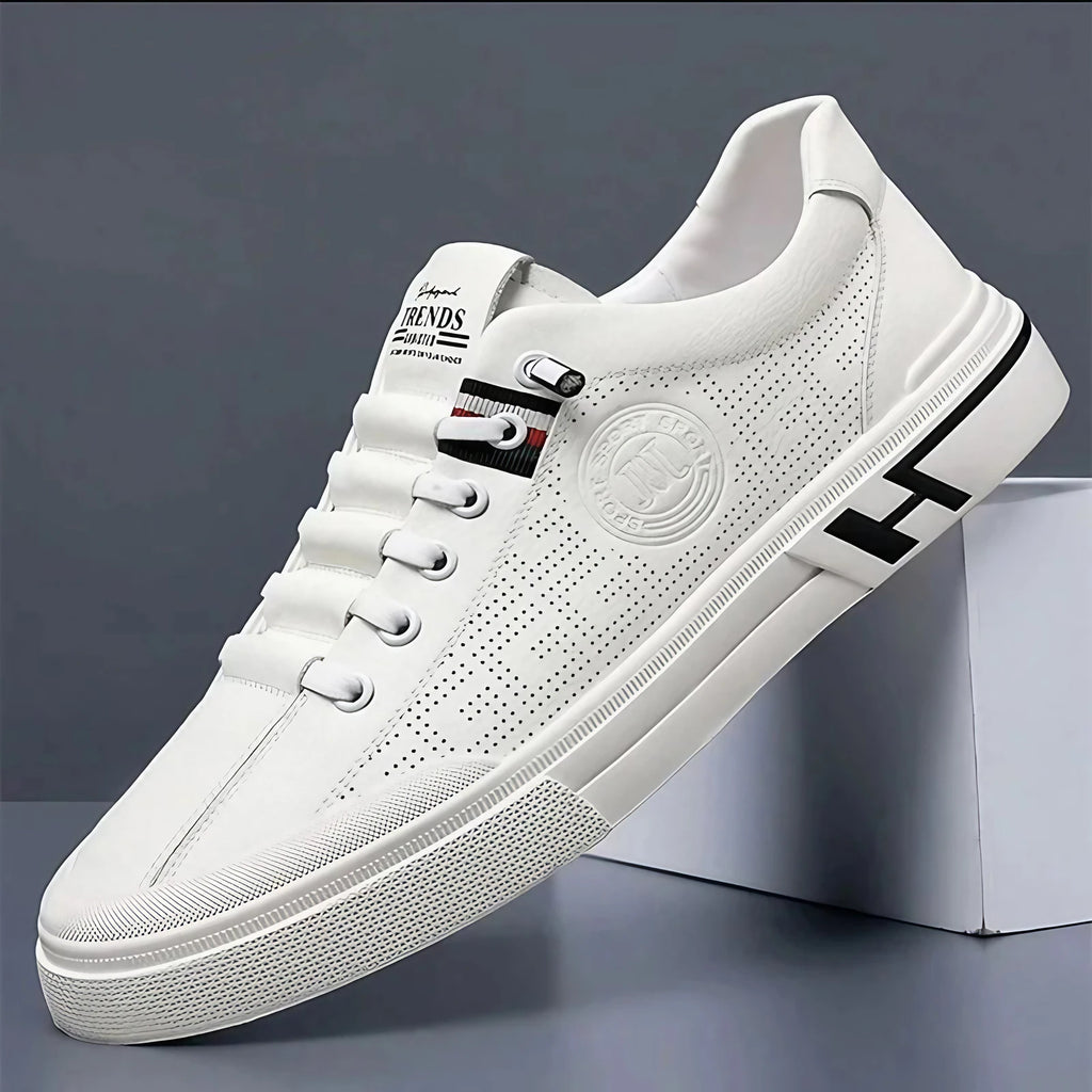 Chaussures décontractées homme, semelle amortie, beige ou blanc, blanc