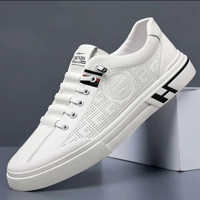 Chaussures décontractées homme, semelle amortie, beige ou blanc, blanc