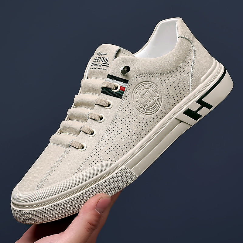Chaussures décontractées homme, semelle amortie, beige ou blanc