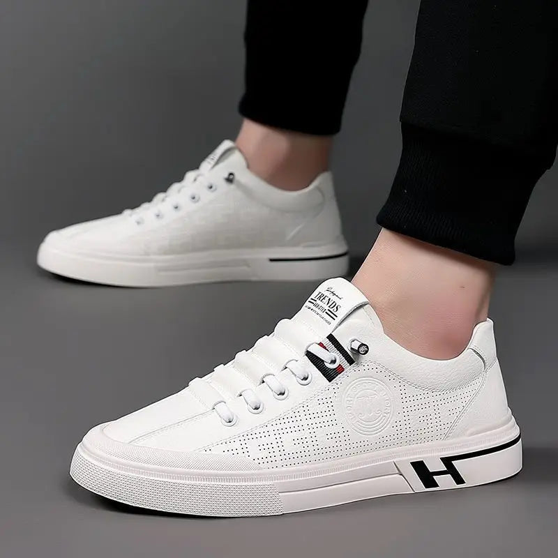 Chaussures décontractées homme, semelle amortie, beige ou blanc