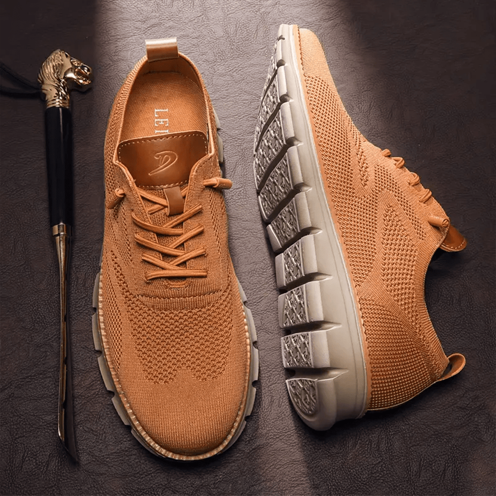 Chaussures homme en maille, semelle à mémoire de forme, 40 au 50, caramel
