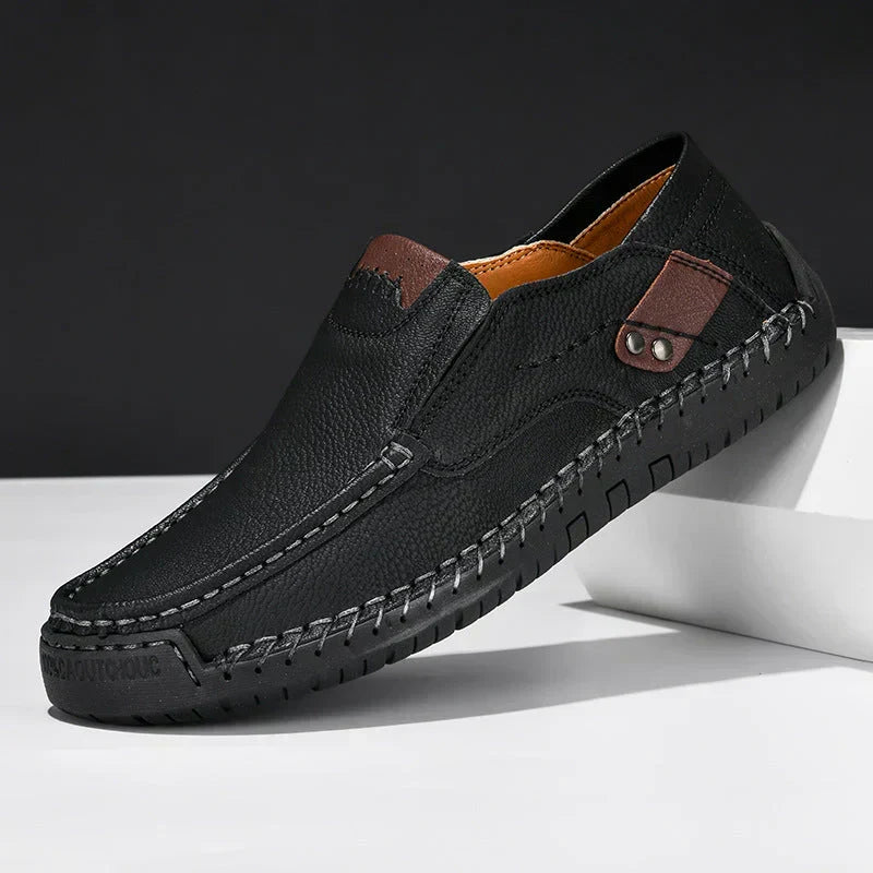 Chaussures homme à enfiler, semelle antidérapante, huit coloris, noir