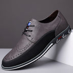 Chaussures de ville homme à lacets, perforations décoratives, gris