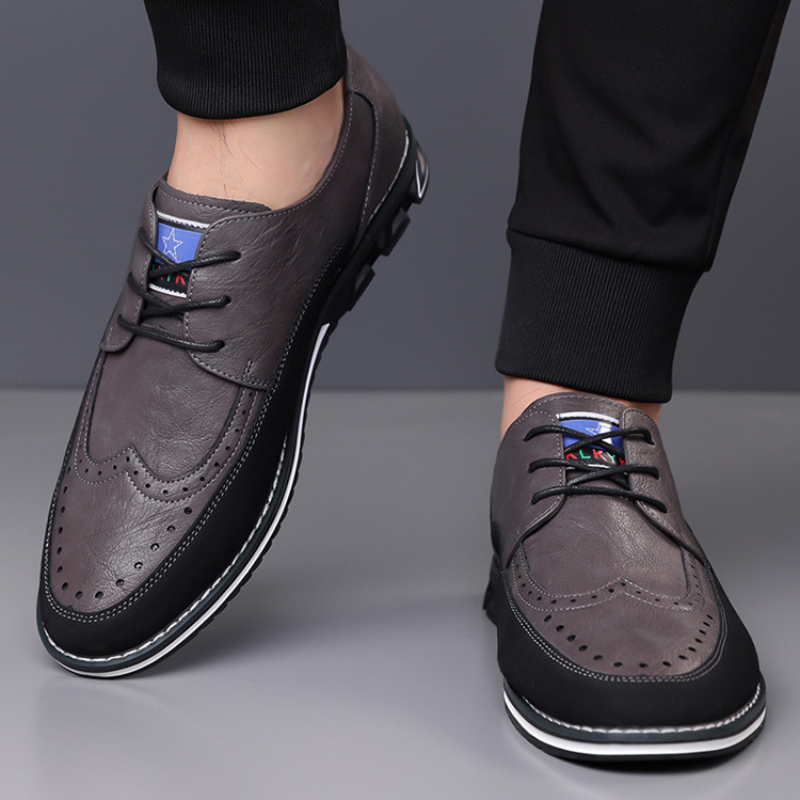 Chaussures de ville homme à lacets, perforations décoratives