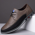 Chaussures de ville homme à lacets, perforations décoratives, marron foncé