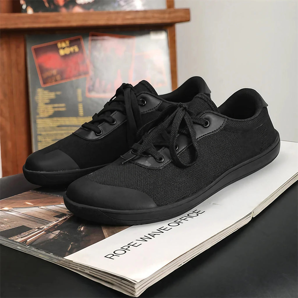 Chaussures pieds nus homme larges, semelle souple, pour l'été, noir