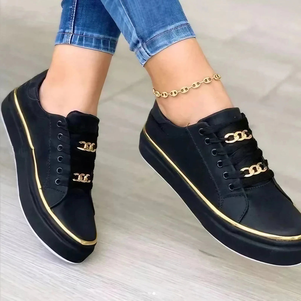 Chaussures orthopédiques femme, semelle souple et antidérapante, noir