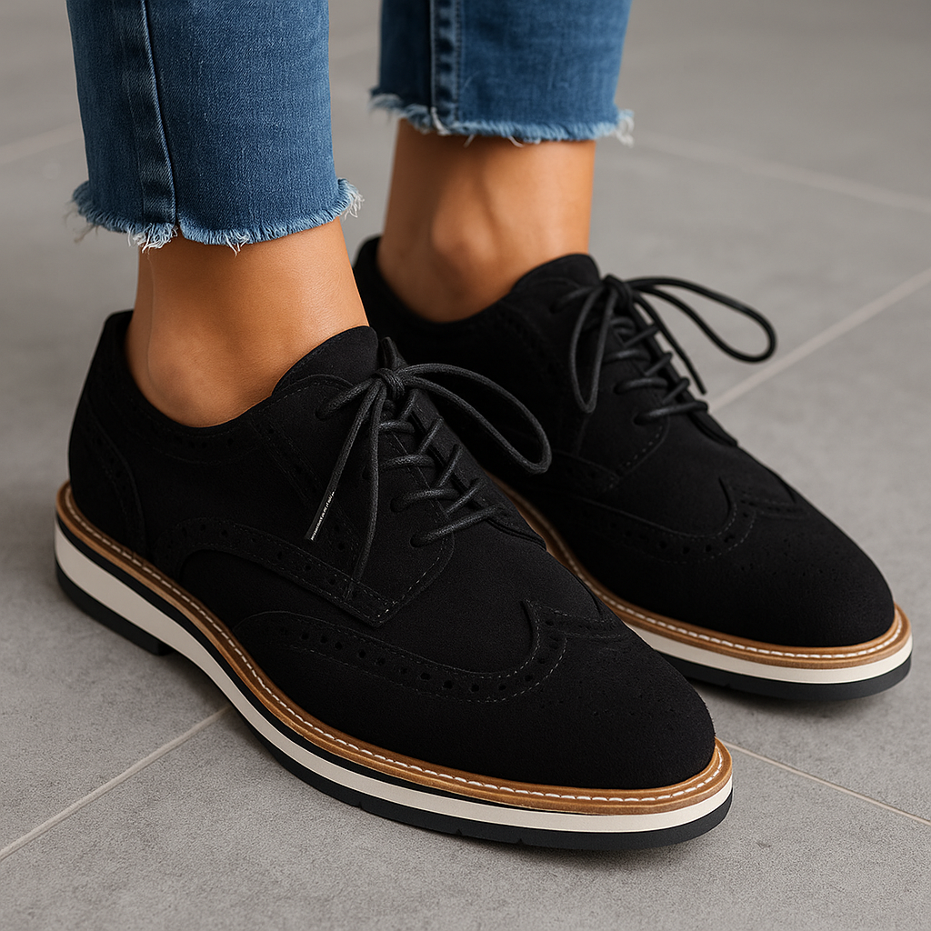 Chaussures à lacets femme pour l'automne, du 35 au 44, noir