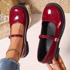 Babies femme à enfiler, bout rond, rouge ou noir