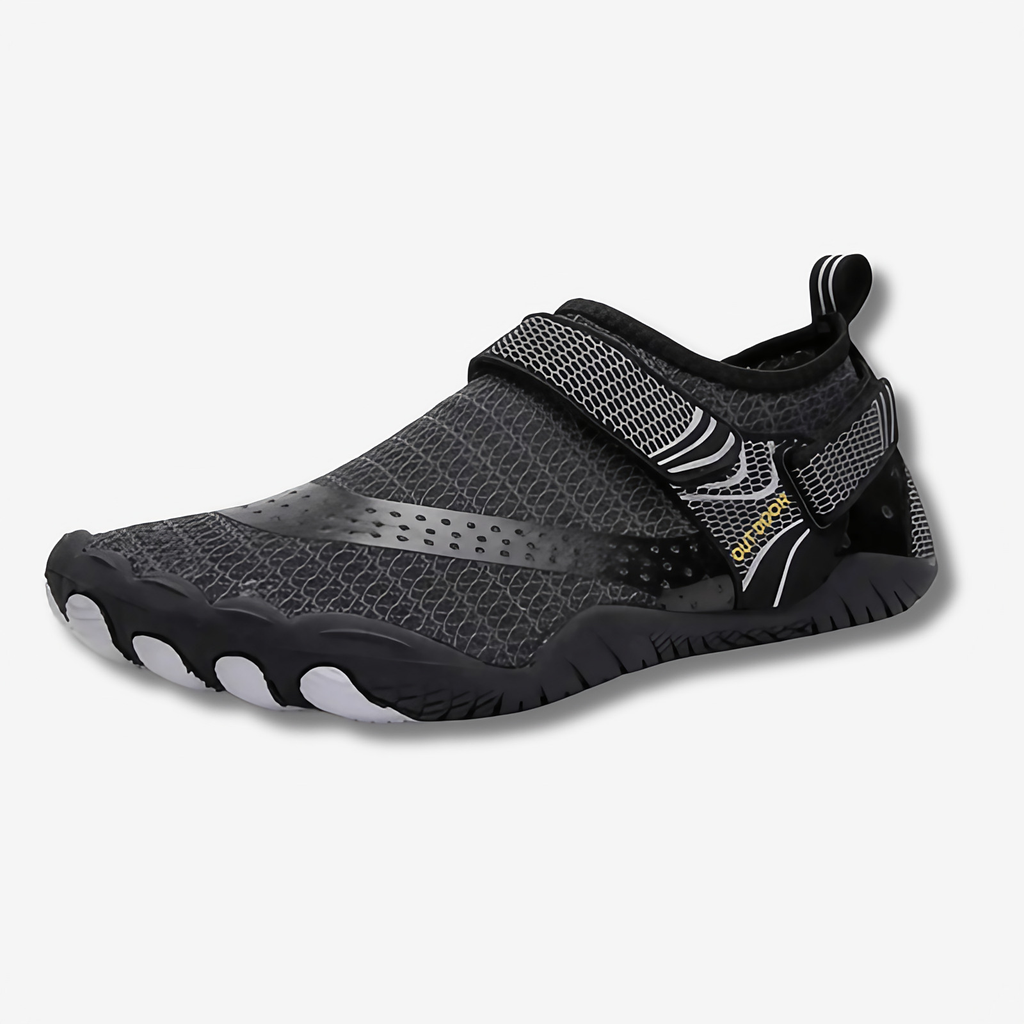 Chaussures pieds nus à scratch, avant-pied large, 240 g, noir