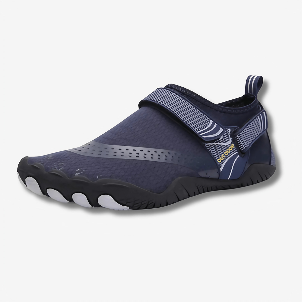 Chaussures pieds nus à scratch, avant-pied large, 240 g, bleu