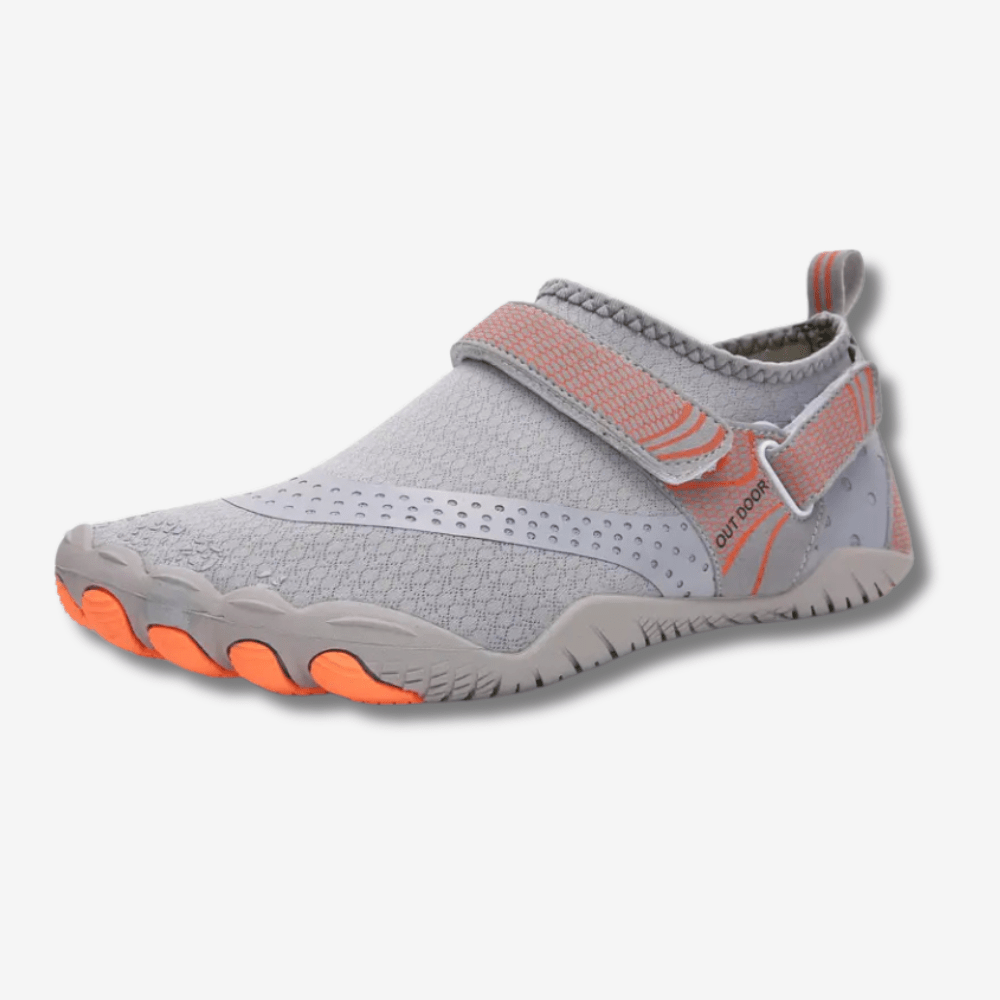 Chaussures pieds nus à scratch, avant-pied large, 240 g, gris