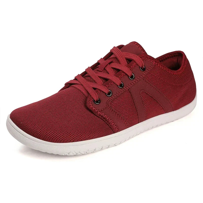 Chaussures minimalistes unisexe pour pieds larges, rouge