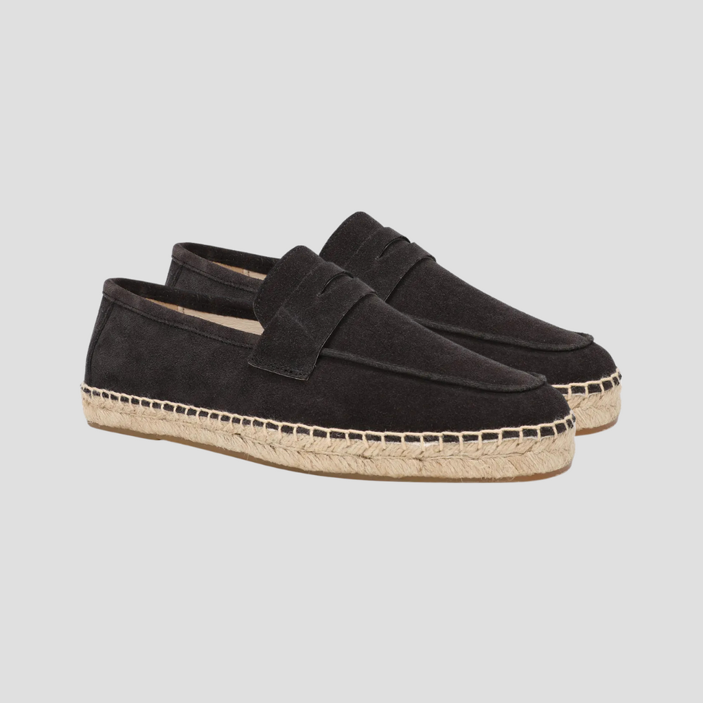 Mocassins espadrilles homme, style méditerranéen, quatre coloris, noir