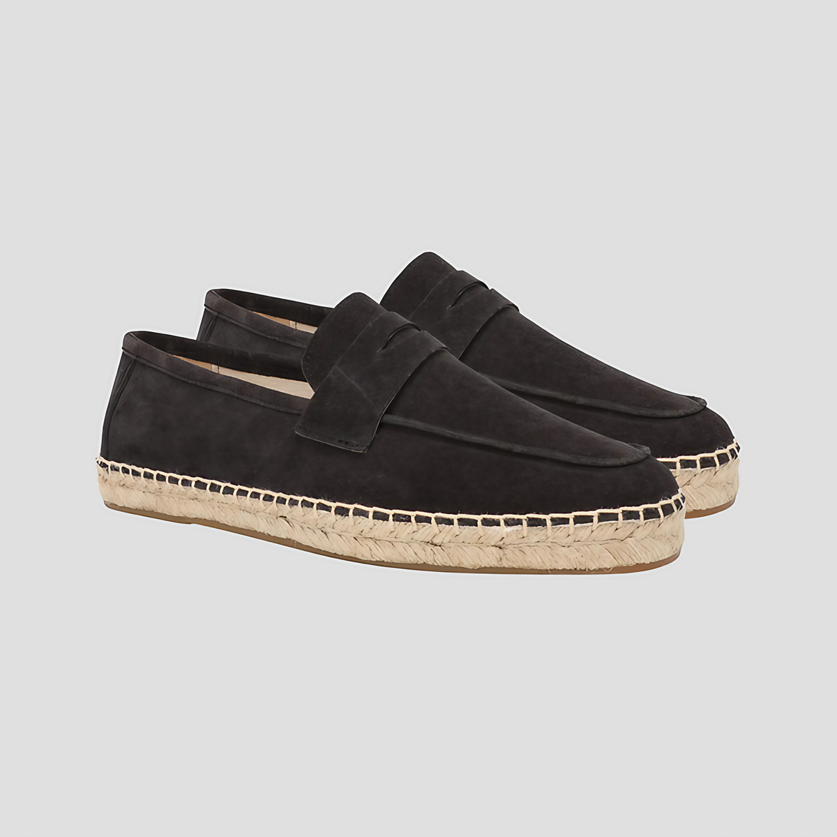 Mocassins espadrilles homme, style méditerranéen, quatre coloris, noir