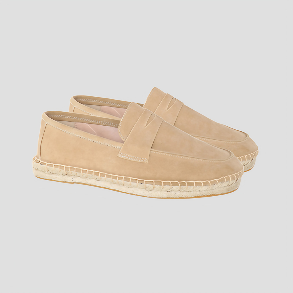 Mocassins espadrilles homme, style méditerranéen, quatre coloris, beige
