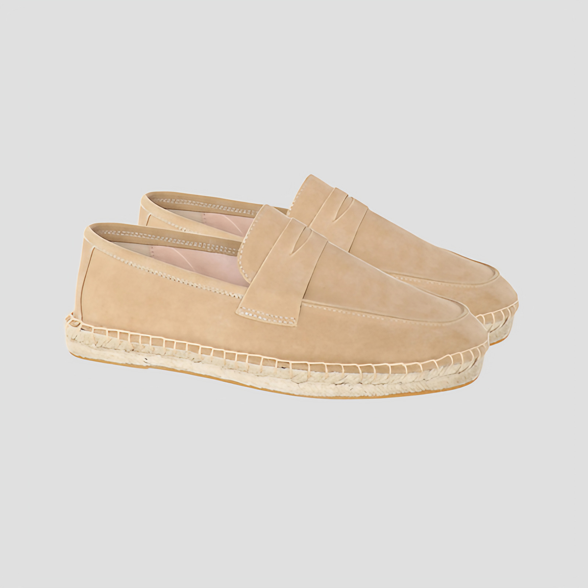 Mocassins espadrilles homme, style méditerranéen, quatre coloris, beige