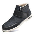 Chaussures orthopédiques chaudes à scratch, feutre et fourrure, gris fourré