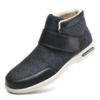 Chaussures orthopédiques chaudes à scratch, feutre et fourrure, gris fourré