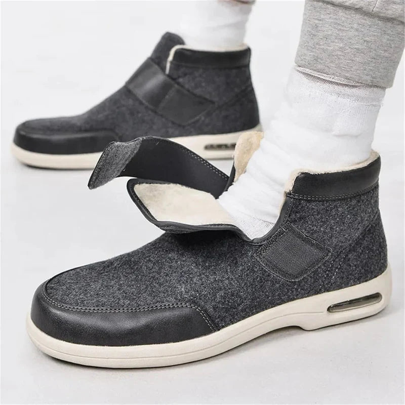 Chaussures orthopédiques chaudes à scratch, feutre et fourrure