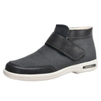 Chaussures orthopédiques chaudes à scratch, feutre et fourrure, gris