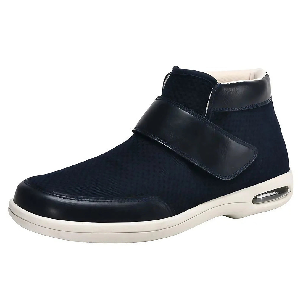 Chaussures orthopédiques chaudes à scratch, feutre et fourrure, bleu