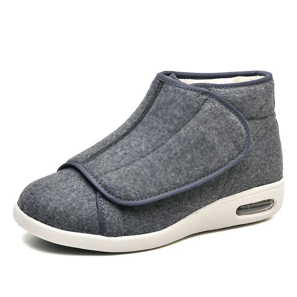 Chaussures orthopédiques chaudes mixtes à scratch, avant large, gris