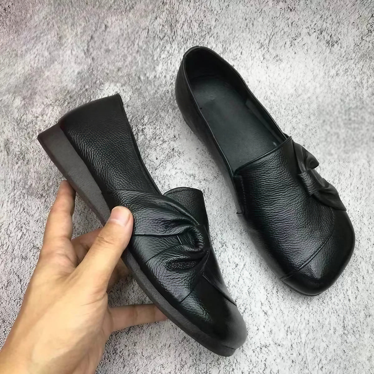 Chaussures orthopédiques femme à semelle compensée, trois coloris, noir