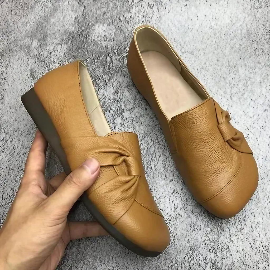 Chaussures orthopédiques femme à semelle compensée, trois coloris, marron