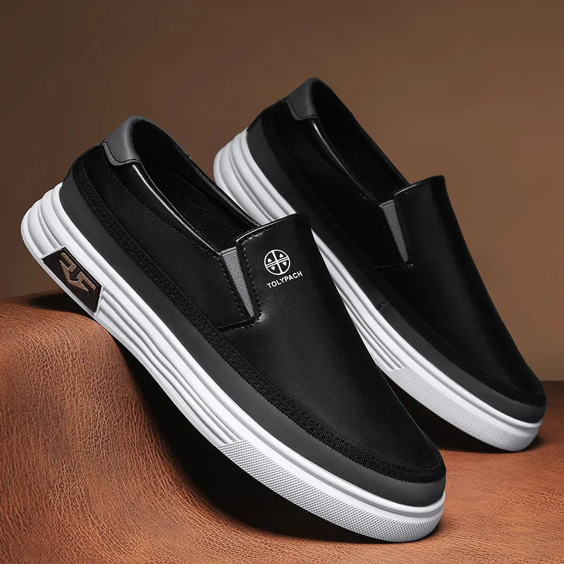 Chaussures orthopédiques homme à enfiler, blanc ou noir, noir