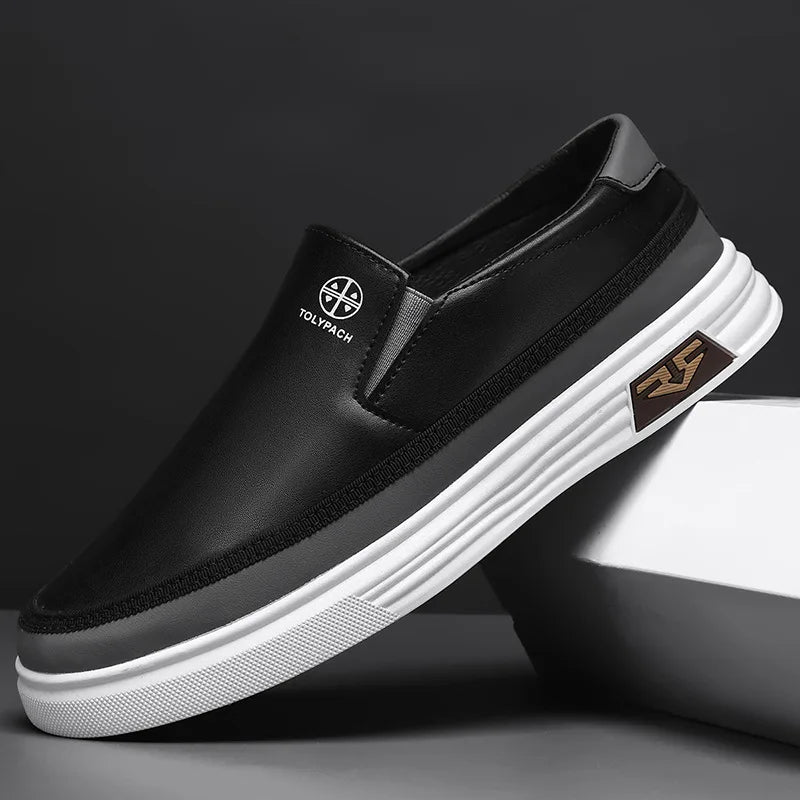 Chaussures orthopédiques homme à enfiler, blanc ou noir