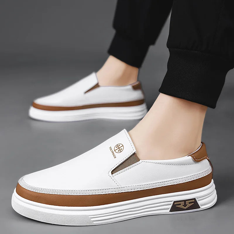 Chaussures orthopédiques homme à enfiler, blanc ou noir