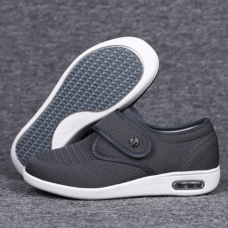 Chaussures orthopédiques femme à scratch, deux semelles amovibles